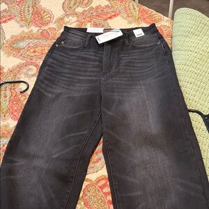 Judy Blue Dark Gray Straight Leg Jeans